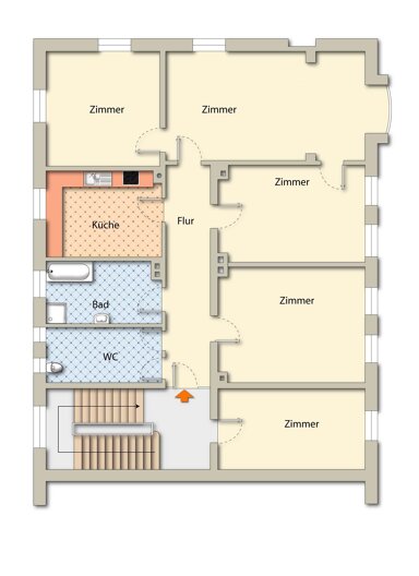 Wohnung zur Miete 1.750 € 5 Zimmer 150 m² 3. Geschoss frei ab sofort St. Johannis Nürnberg 90419