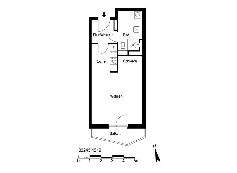 Studio zur Miete 524 € 1 Zimmer 42,4 m² 4. Geschoss frei ab 01.06.2026 Zossener Straße 152 Hellersdorf Berlin 12629