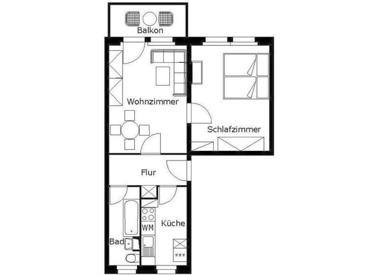 Wohnung zur Miete 290 € 2 Zimmer 47,5 m² 3. Geschoss Alte Reichenbacher Straße 35 Reusa Plauen 08529
