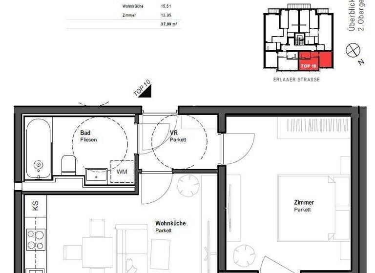 Wohnung zum Kauf - Erstbezug 241.000 € 2 Zimmer 38 m² 2. Geschoss frei ab sofort Wien 1230
