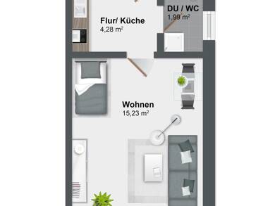Wohnung zum Kauf 35.000 € 1 Zimmer 20,9 m² 3. Geschoss Treysa Schwalmstadt 34613