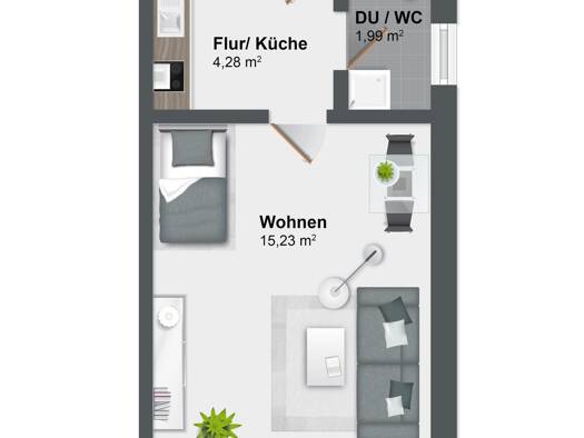 Wohnung zum Kauf 35.000 € 1 Zimmer 20,9 m² 3. Geschoss Treysa Schwalmstadt 34613