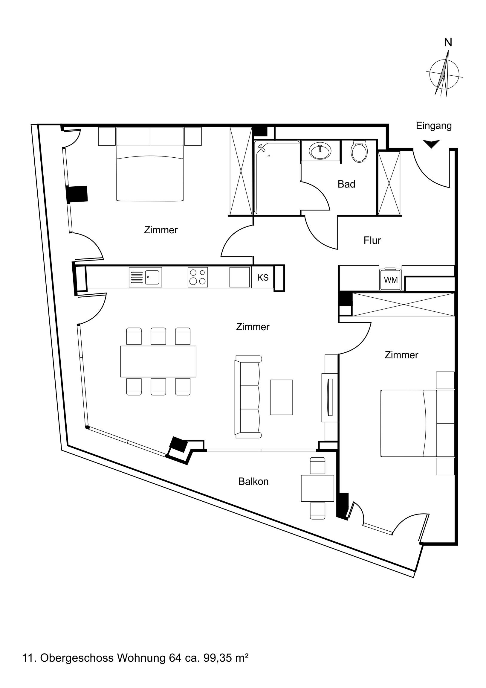 Studio zur Miete 3.777 € 3 Zimmer 99 m²<br/>Wohnfläche HafenCity Hamburg 20457