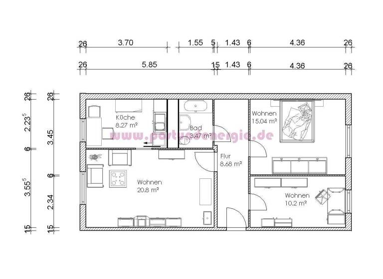 Wohnung zur Miete 368 € 3 Zimmer 66,9 m² 3. Geschoss Charlottenstraße 18 Neue Neustadt Magdeburg 39124