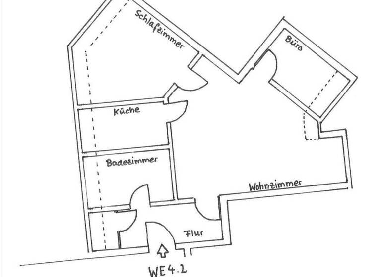 Wohnung zum Kauf 82.000 € 2 Zimmer 62,4 m² 5. Geschoss frei ab sofort Illebener Weg 25a Bad Langensalza 99947