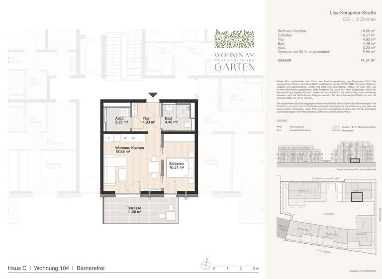Wohnung zum Kauf - Erstbezug 224.000 € 2 Zimmer 47,5 m² Blumlage Celle 29221