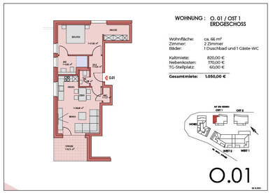 Wohnung zur Miete 820 € 2 Zimmer 66 m² Much Much 53804