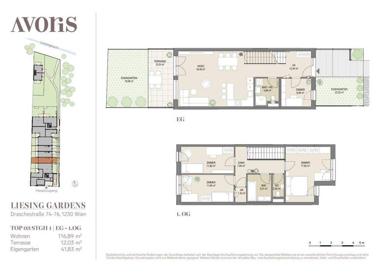 Maisonette zum Kauf - Erstbezug provisionsfrei 699.000 € 5 Zimmer 116,9 m² EG Wien 1230