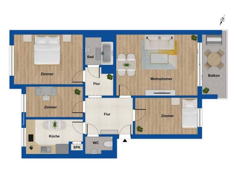 Wohnung zum Kauf 549.000 € 3,5 Zimmer 79,8 m² 1. Geschoss Borgfelde Hamburg 20535