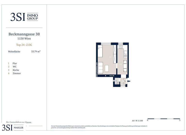 Studio zum Kauf - Erstbezug 189.000 € 1 Zimmer 33,8 m² 2. Geschoss Beckmanngasse 38 Wien 1150