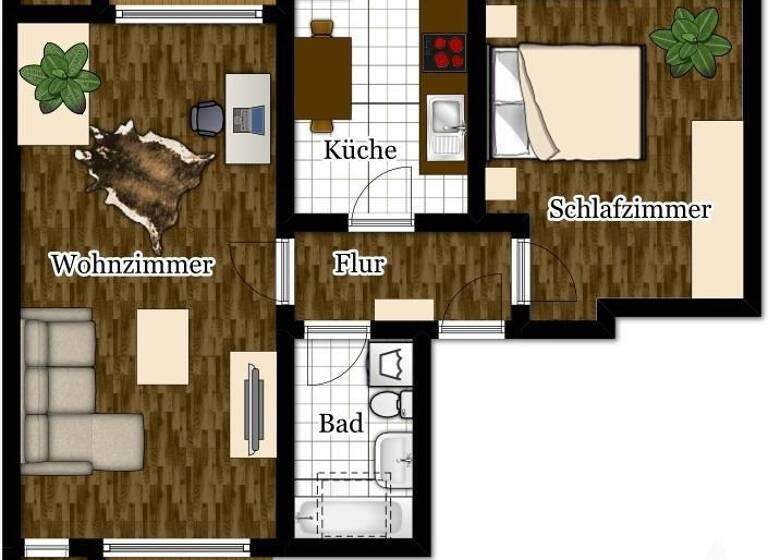 Wohnung zur Miete 414 € 2 Zimmer 63,7 m² Am Kreuzberg 8 Gerwisch Biederitz 39175