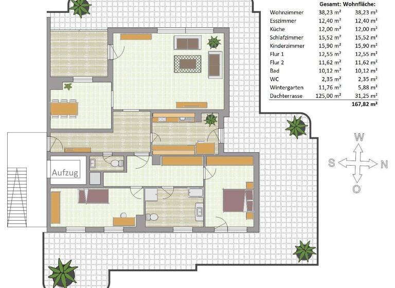 Penthouse zur Miete 2.120 € 4 Zimmer 167 m² Geschoss 5/5 frei ab sofort Göggingen Augsburg 86199