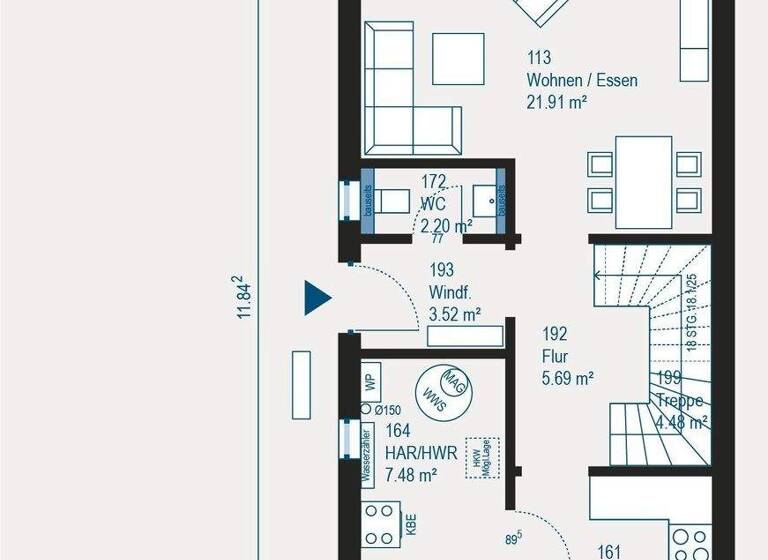 Doppelhaushälfte zum Kauf 472.400 € 3 Zimmer 112,6 m² 290 m² Grundstück Weisendorf 91085