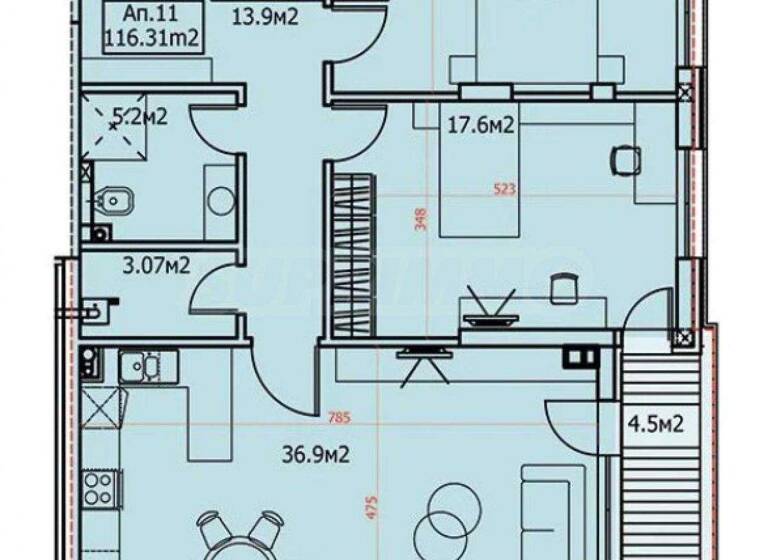 Studio zum Kauf 393.630 € 3 Zimmer 131,2 m² Sofia