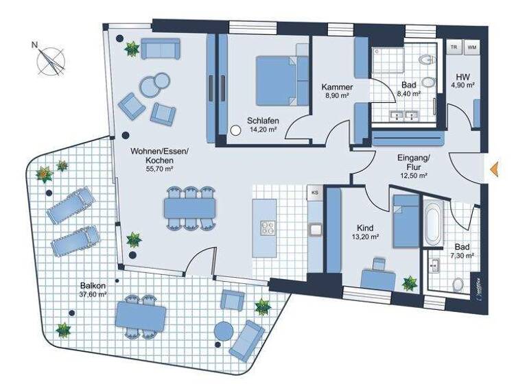 Wohnung zum Kauf 599.000 € 3,5 Zimmer 144 m² 3. Geschoss Kolbermoor 83059