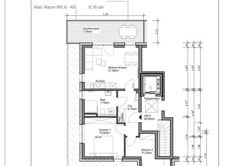Wohnung zum Kauf - Erstbezug 399.000 € 3 Zimmer 69 m² 2. Geschoss Angelmodde Münster / Angelmodde 48167