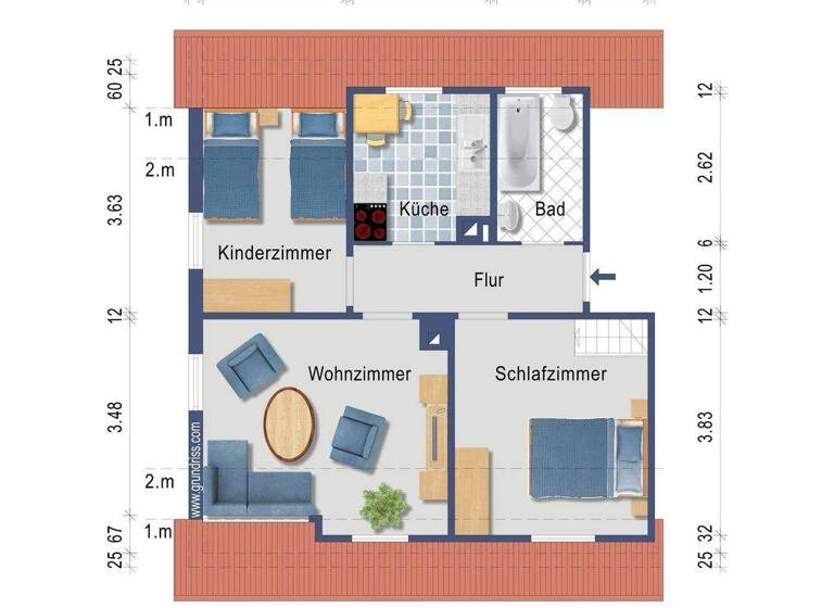 Wohnung zum Kauf 124.900 € 3 Zimmer 49 m² 2. Geschoss Murrhardt 71540