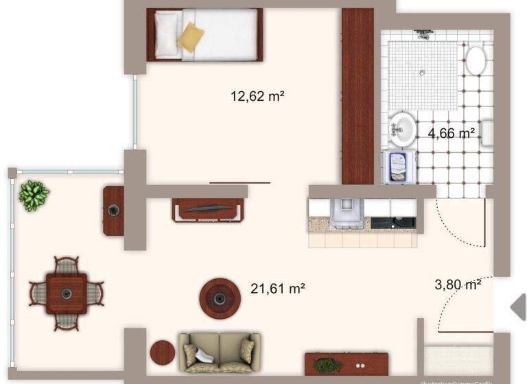 Wohnung zur Miete 510 € 2 Zimmer 43,4 m² 1. Geschoss frei ab 01.03.2026 Deggendorf 94469