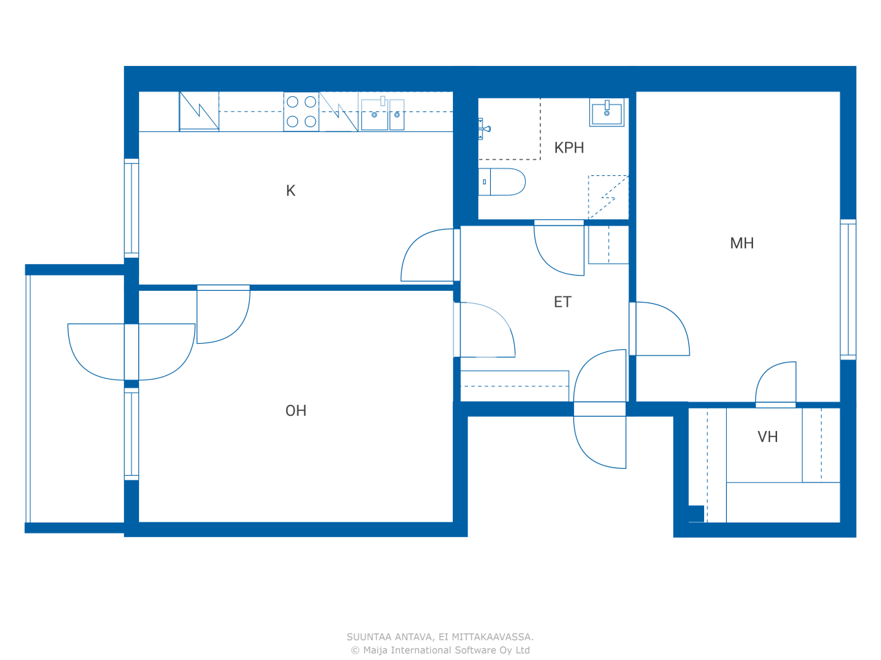 Studio zum Kauf 46.000 € 2 Zimmer 62 m²<br/>Wohnfläche 2.<br/>Geschoss Satulakatu 6 Raahe 92120