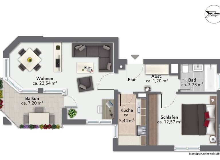 Wohnung zum Kauf 295.000 € 2 Zimmer 53 m² Westerham Taufkirchen 82024