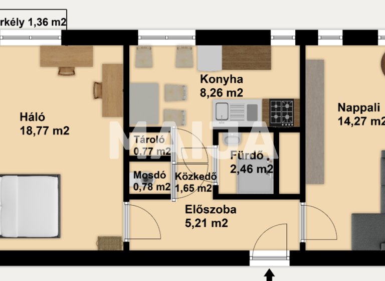 Studio zum Kauf 221.340 € 2 Zimmer 52 m² 2. Geschoss Fogarasi út 74 Budapest 1148