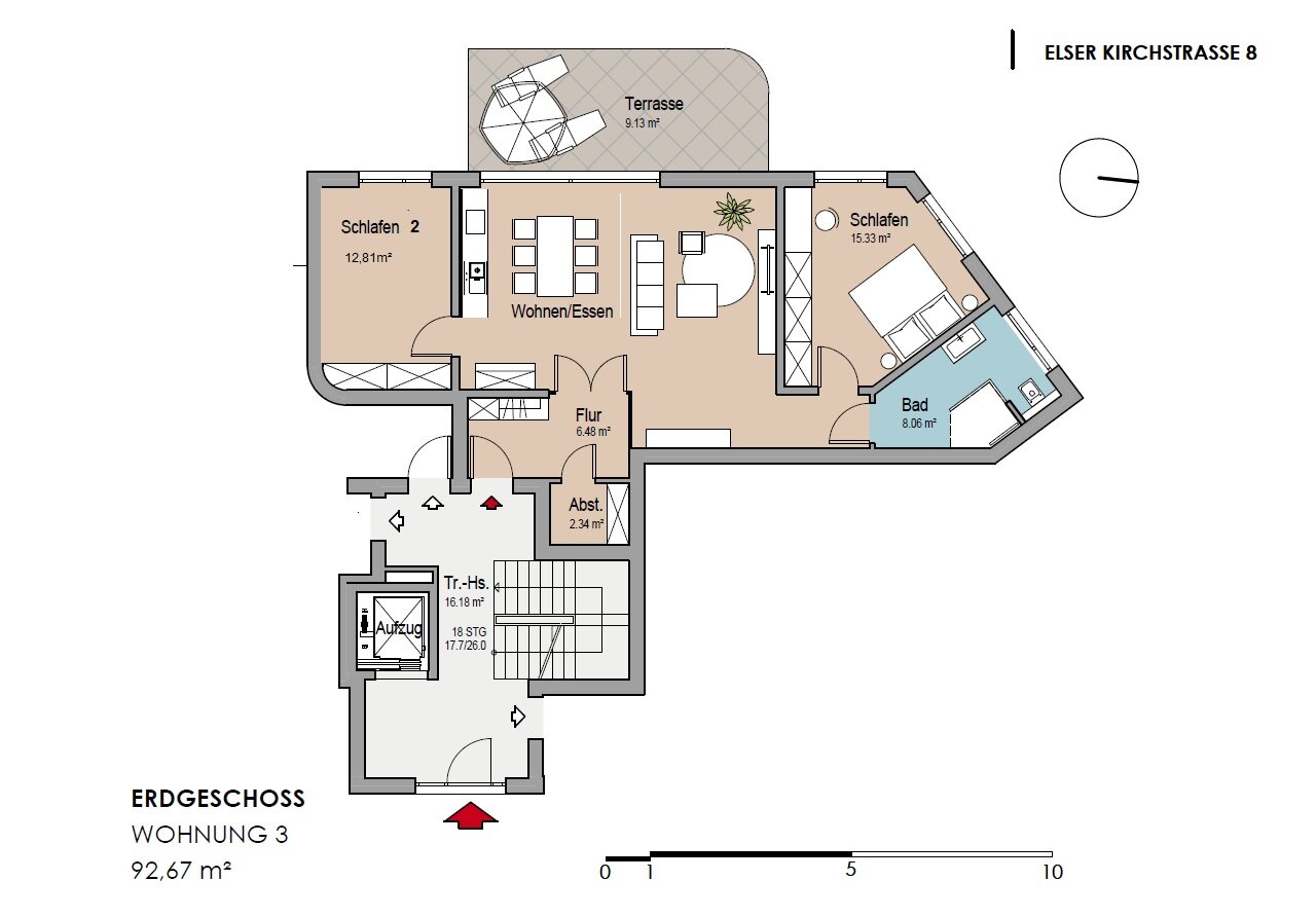 Wohnung zur Miete 1.114 € 3 Zimmer 92,9 m²<br/>Wohnfläche EG<br/>Geschoss 01.02.2025<br/>Verfügbarkeit Elser Kirchstraße 8 Elsen Paderborn 33106