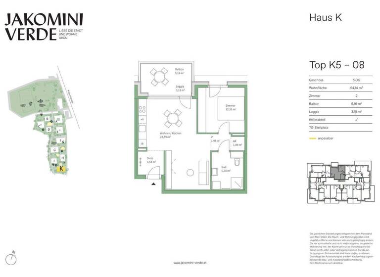 Wohnung zum Kauf - Erstbezug 295.000 € 2 Zimmer 5. Geschoss Kasernstraße Jakomini Graz,06.Bez.:Jakomini 8010