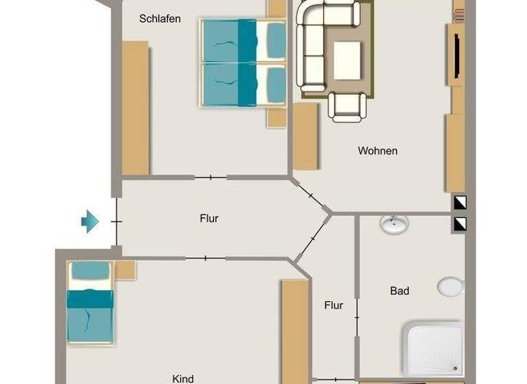 Wohnung zur Miete 741 € 3,5 Zimmer 77,9 m² EG Wittenbergstraße 25 Langendreer Bochum 44892