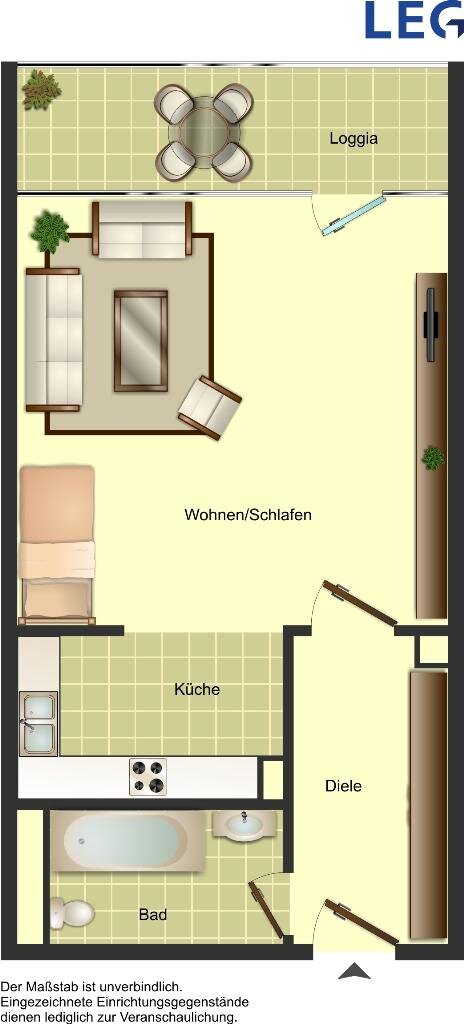 Wohnung zur Miete 459 € 1 Zimmer 40 m²<br/>Wohnfläche EG<br/>Geschoss 01.12.2024<br/>Verfügbarkeit Plötzenseer Straße 10 Berliner Viertel Monheim 40789