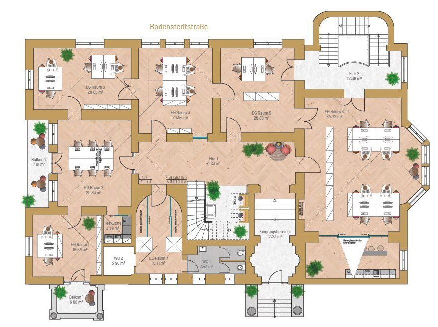 Bürofläche zur Miete provisionsfrei 15,50 € 1.129 m²<br/>Bürofläche Kurpark Wiesbaden 65189