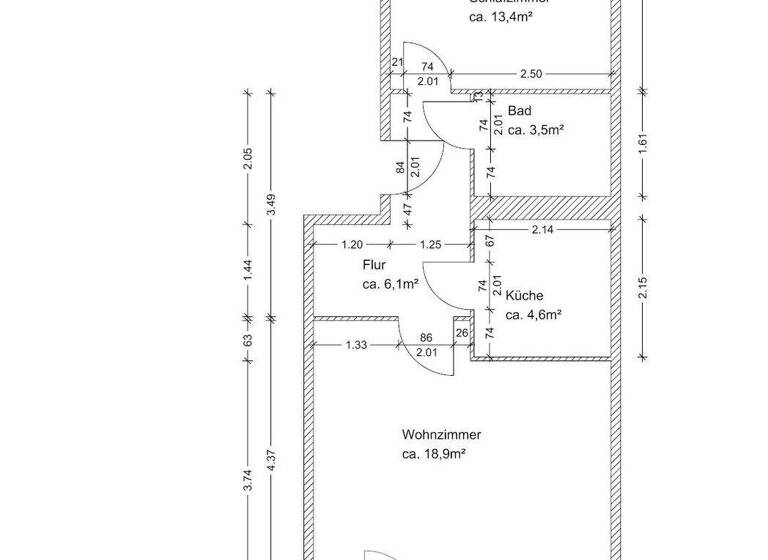 Wohnung zur Miete 335 € 2 Zimmer 49 m² 1. Geschoss frei ab 01.05.2026 Röpersdorfer Straße 11 Prenzlau 17291