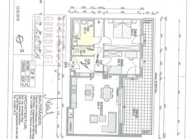 Wohnung zur Miete 1.400 € 3 Zimmer 80 m² Wien 1100