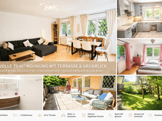 Wohnung zur Miete auf Zeit 2.706 € 2 Zimmer 79 m² frei ab sofort Wien 1140