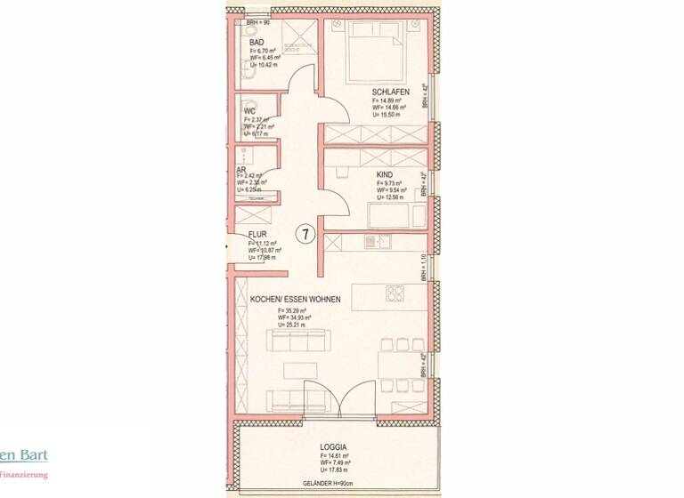 Wohnung zum Kauf 345.150 € 3 Zimmer 88,5 m² Zerf 54314