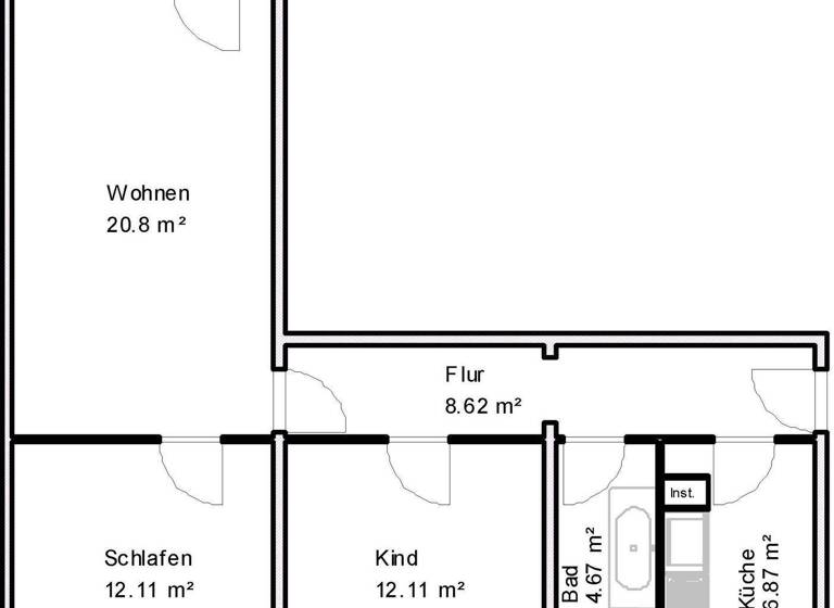 Wohnung zur Miete 535 € 3 Zimmer 66,9 m² 8. Geschoss frei ab 01.05.2026 Hermann-Hesse-Straße 15 Reform Magdeburg 39118