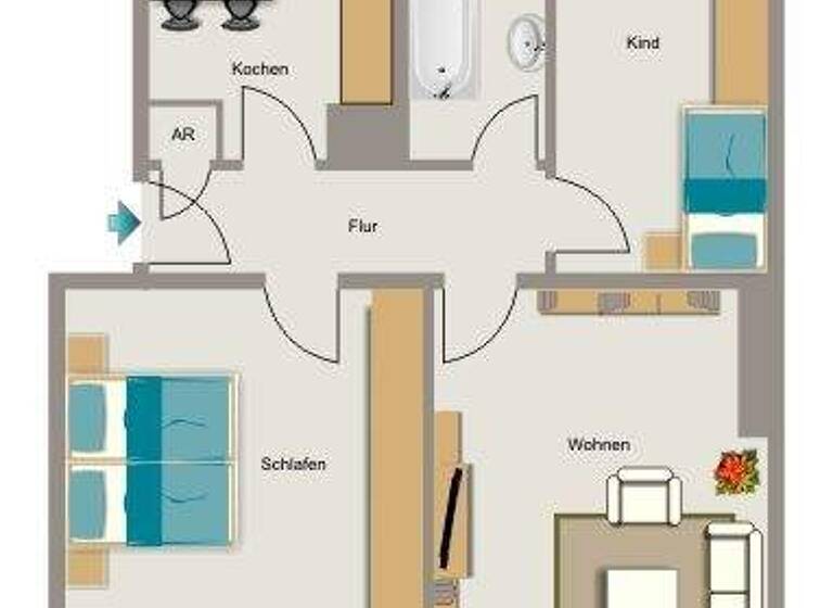 Wohnung zur Miete 550 € 3,5 Zimmer 61,6 m² 1. Geschoss frei ab 01.03.2026 Birkenkamp 5 Drewer Marl 45770