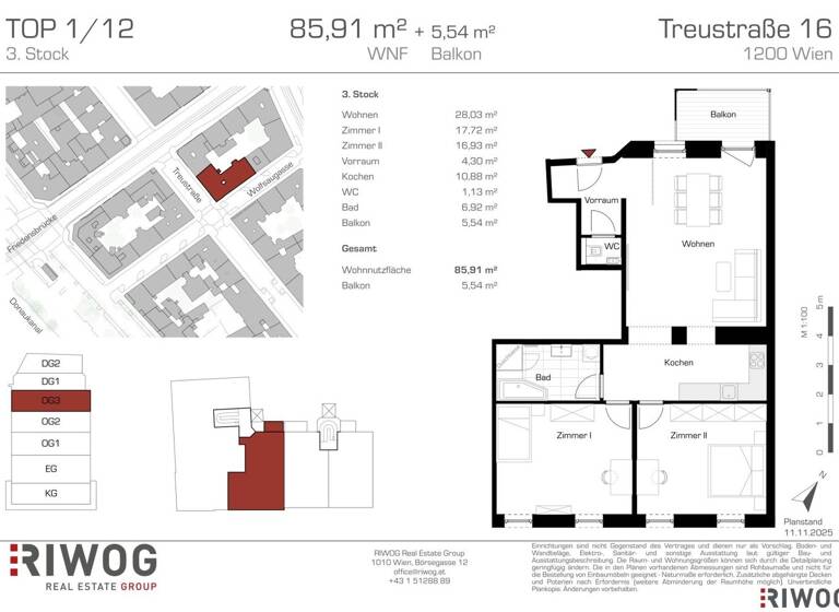 Wohnung zum Kauf - Erstbezug 620.000 € 3 Zimmer 85,9 m² 3. Geschoss Wien 1200