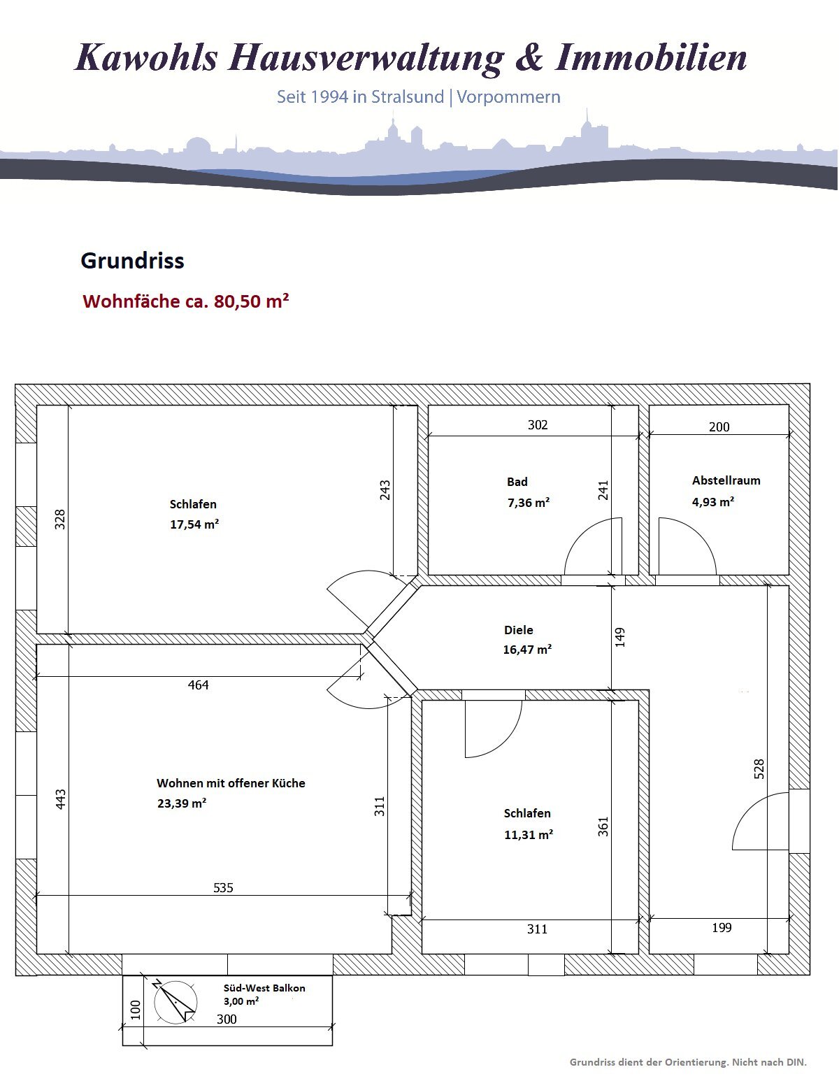 Wohnung zur Miete 725 € 3 Zimmer 80,5 m²<br/>Wohnfläche 1.<br/>Geschoss 01.04.2025<br/>Verfügbarkeit Stadtkern Barth 18356