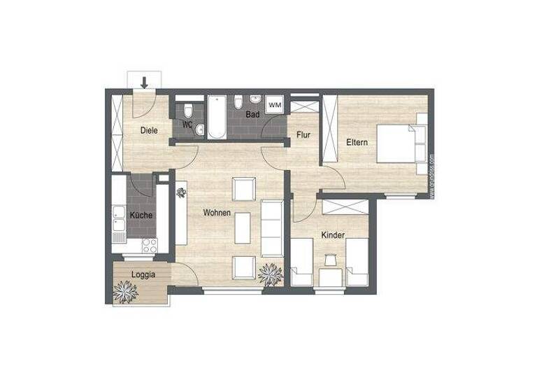 Wohnung zum Kauf 259.900 € 3 Zimmer 75 m² 7. Geschoss Gerbrunn 97218