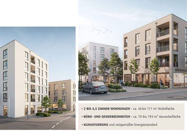 Wohnung zur Miete - Erstbezug 1.395 € 3 Zimmer 92,4 m² 3. Geschoss frei ab sofort Kurze Straße 12 Innenstadt Heidenheim an der Brenz 89522