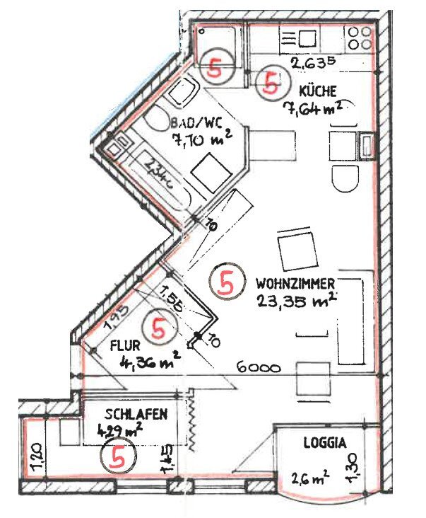 Wohnung zum Kauf 45.000 € 1 Zimmer 43,9 m²<br/>Wohnfläche 2.<br/>Geschoss August-Bebel-Straße 30 Treuen Treuen 08233