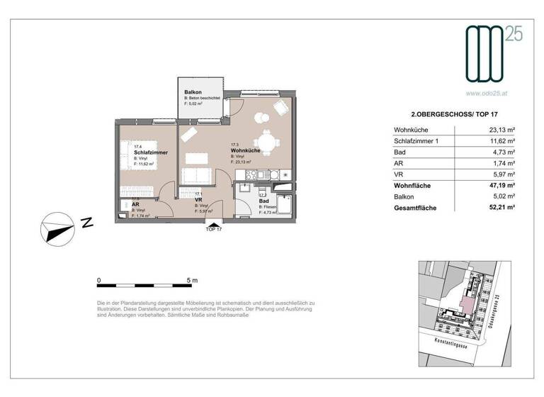 Wohnung zur Miete - Erstbezug 882 € 2 Zimmer 47,2 m² 2. Geschoss frei ab 01.07.2026 Odoakergasse 25 Wien 1160