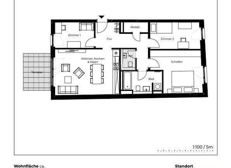 Wohnung zur Miete - Erstbezug 1.245 € 3,5 Zimmer 85,9 m² EG St. Lorenz Süd Lübeck 23558