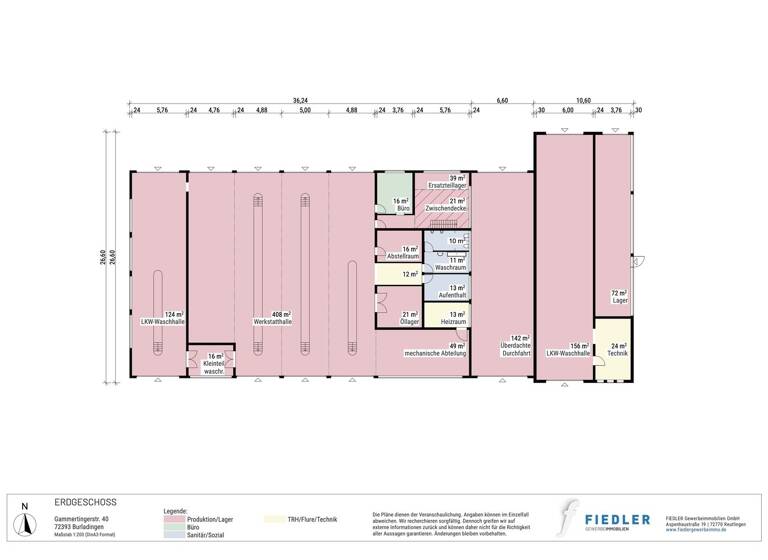 Werkstatt zur Miete provisionsfrei 1.163 m² Lagerfläche Gammertinger Straße 40 Burladingen 72393