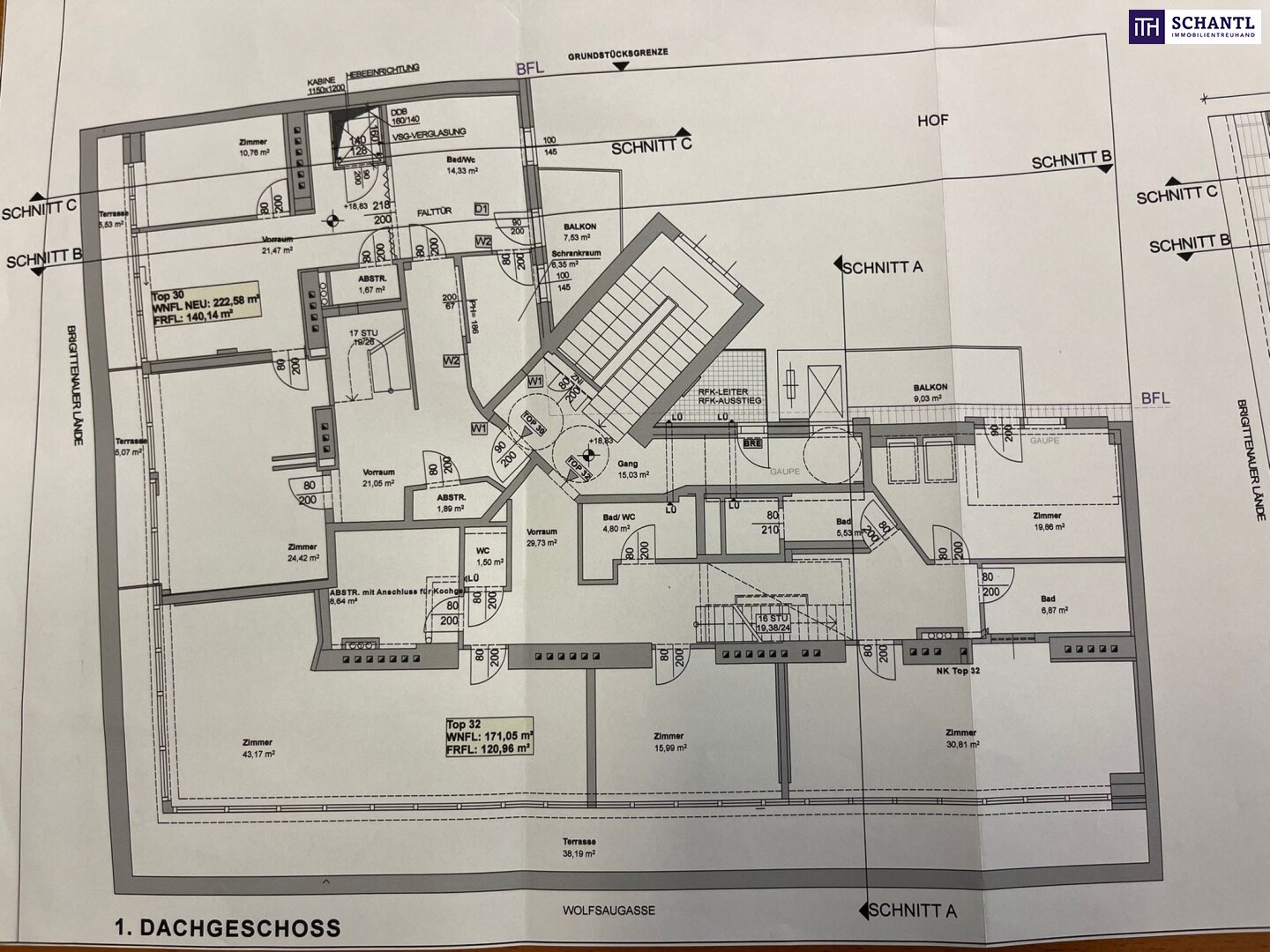 Penthouse zum Kauf 1.850.000 € 5 Zimmer 171,1 m²<br/>Wohnfläche Brigittenauer Lände Wien,Alsergrund 1090