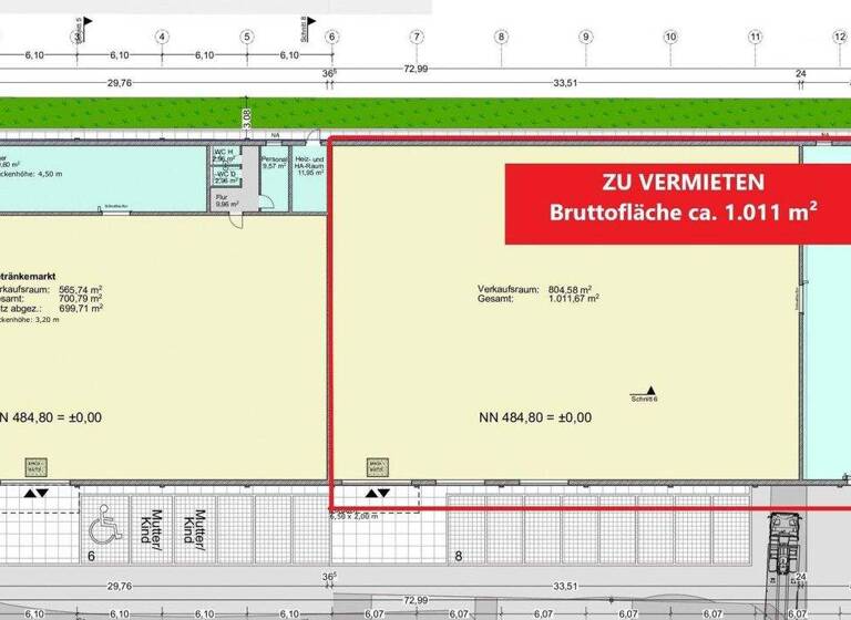 Ladenfläche zur Miete - Erstbezug 804 m² Verkaufsfläche Oberkotzau 95145