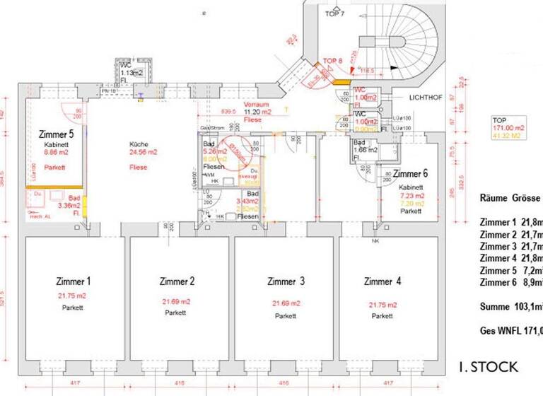 Studio zur Miete 22,66 € 6 Zimmer 171 m² 1. Geschoss Wien 1150