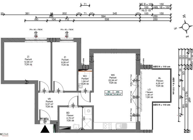 Terrassenwohnung zum Kauf - Erstbezug 379.000 € 3 Zimmer 61,1 m² 1. Geschoss frei ab 01.08.2026 Wien 1220