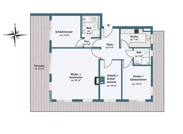 Penthouse zum Kauf 1.050.000 € 4 Zimmer 106 m² 2. Geschoss Thalk.Obersendl.-Forsten-Fürstenr.-Solln München 81479