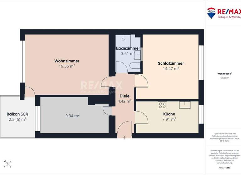 Wohnung zum Kauf 249.000 € 3 Zimmer 62 m² Hohenacker Waiblingen-Hohenacker 71336
